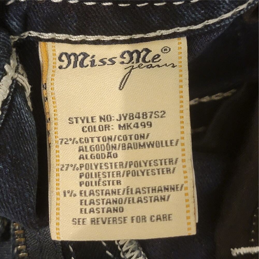 MISS ME Colorful Embellished Skinny Jeans Womens 27 Rhinestone Thick Stitch Y2K - Picture 8 of 15